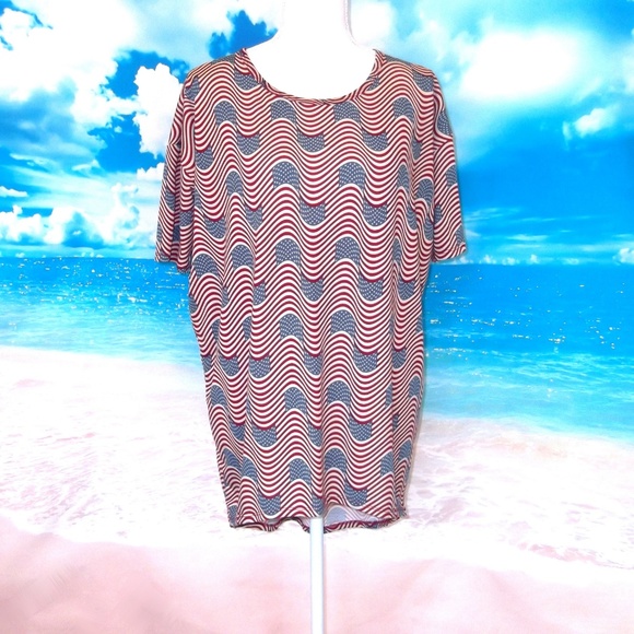 LulaRoe American Flag Fourth of July Classic T XXS - Picture 2 of 7